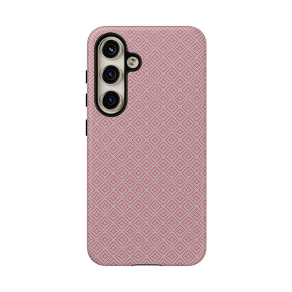 Minimalist Pink Geometric Diamond Tough Phone Case