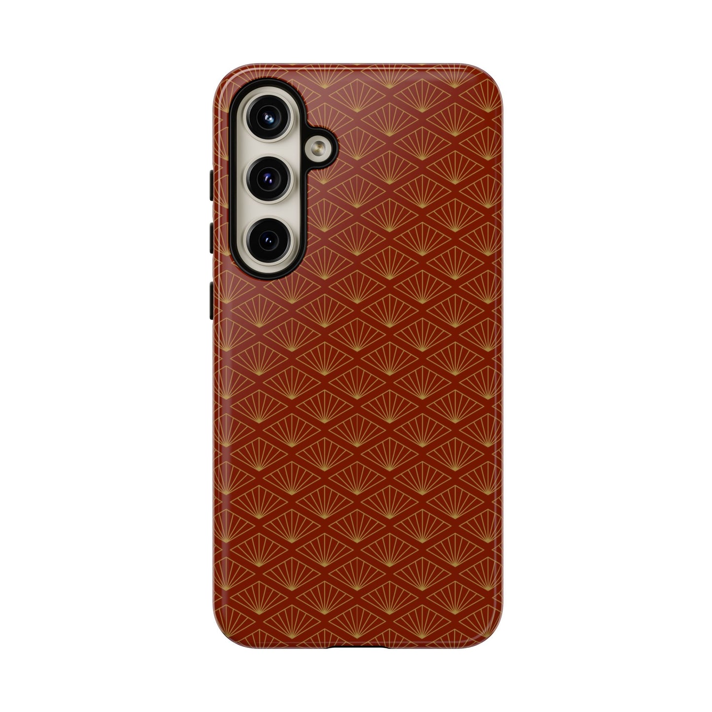 Vintage Brown & Gold Geometric Pattern Tough Phone Case