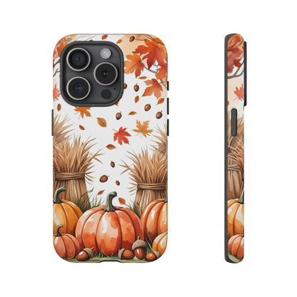 Fall Dry Straw & Pumpkin Tough Phone Case