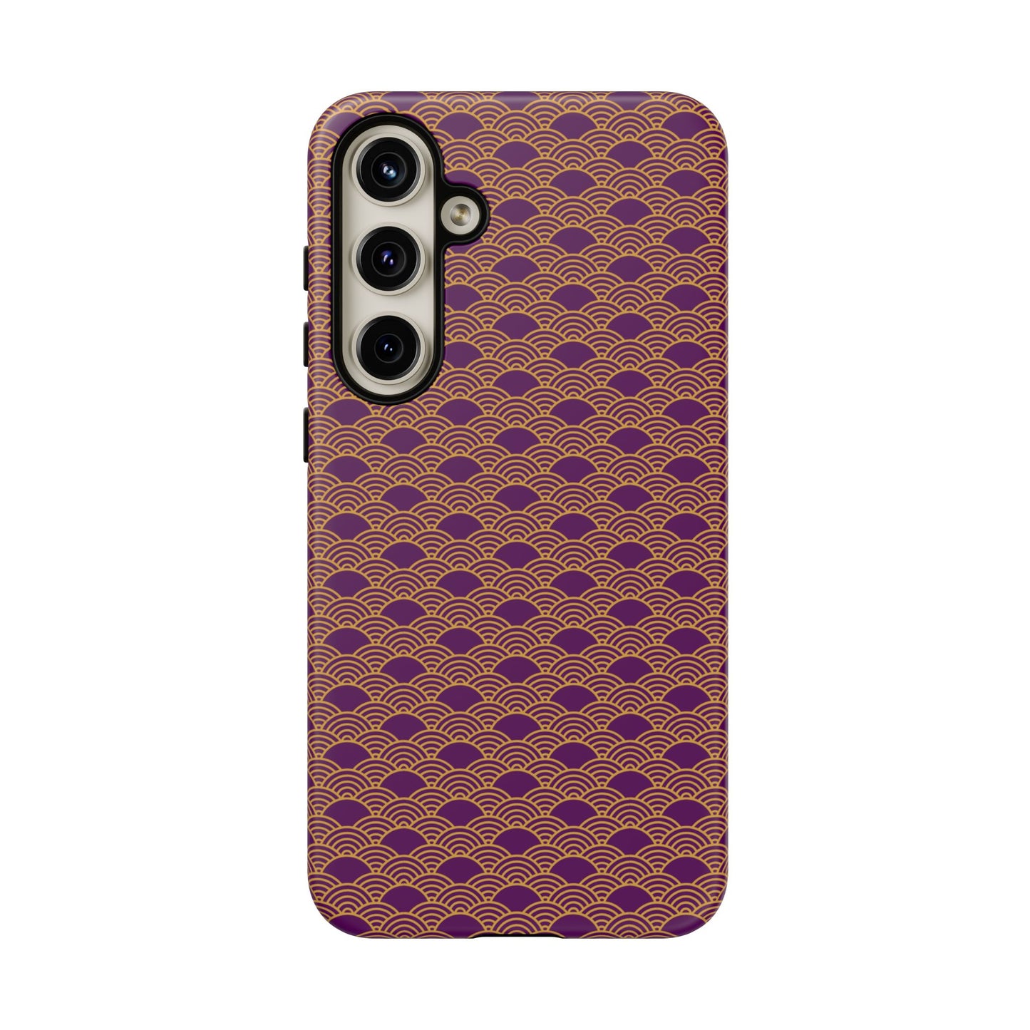 Luxurious Purple Japanese Vintage Seigaiha Wave Tough Phone Case