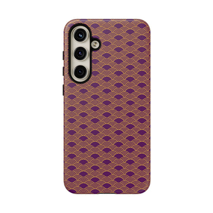 Luxurious Purple Japanese Vintage Seigaiha Wave Tough Phone Case