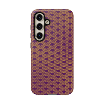 Luxurious Purple Japanese Vintage Seigaiha Wave Tough Phone Case