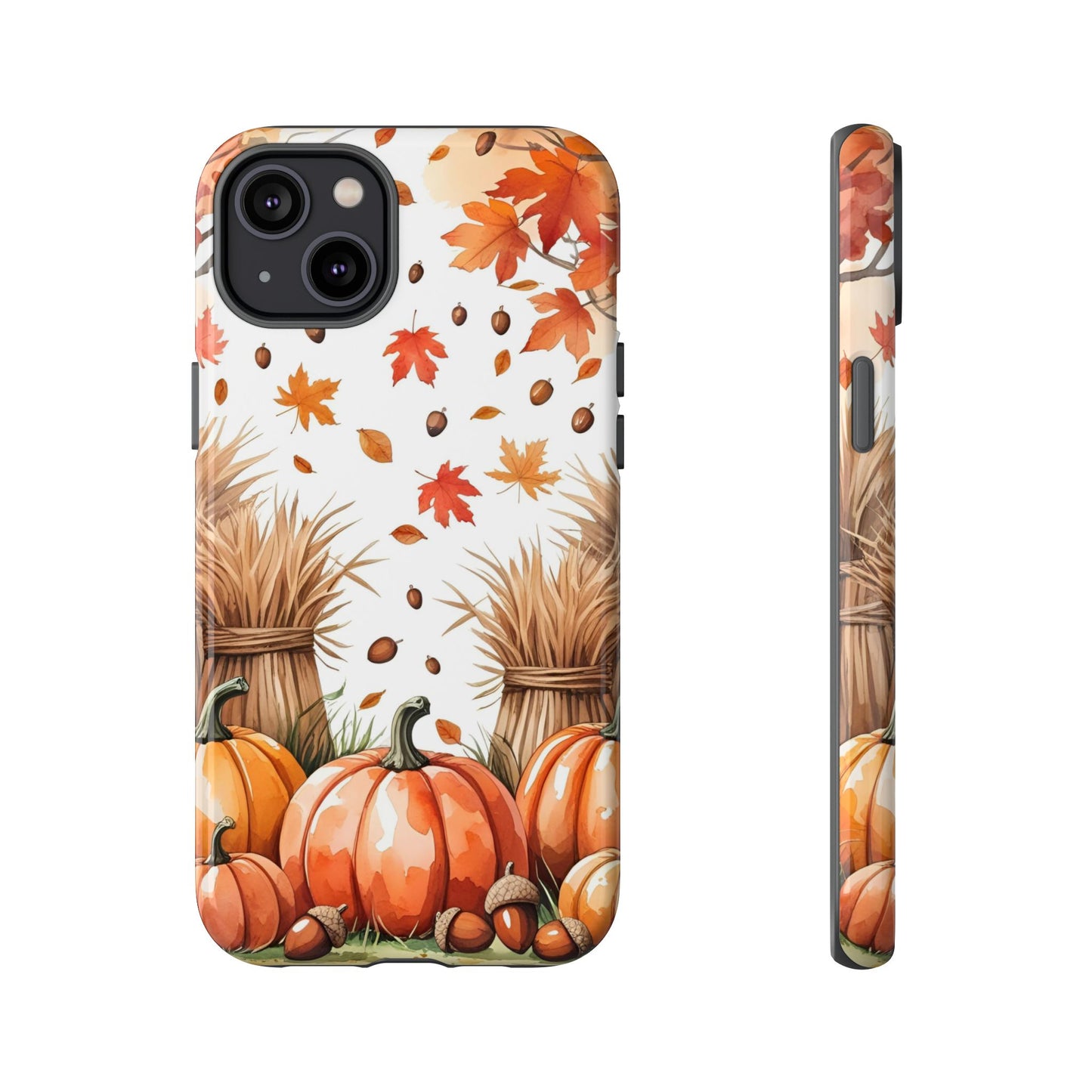 Fall Dry Straw & Pumpkin Tough Phone Case