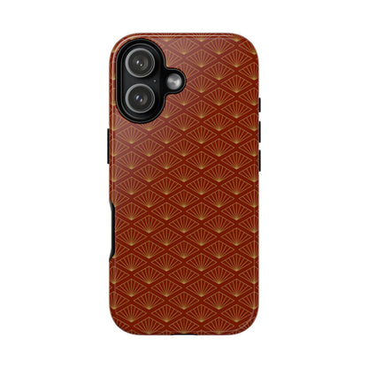 Vintage Brown & Gold Geometric Pattern Tough Phone Case