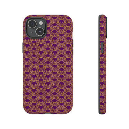 Luxurious Purple Japanese Vintage Seigaiha Wave Tough Phone Case