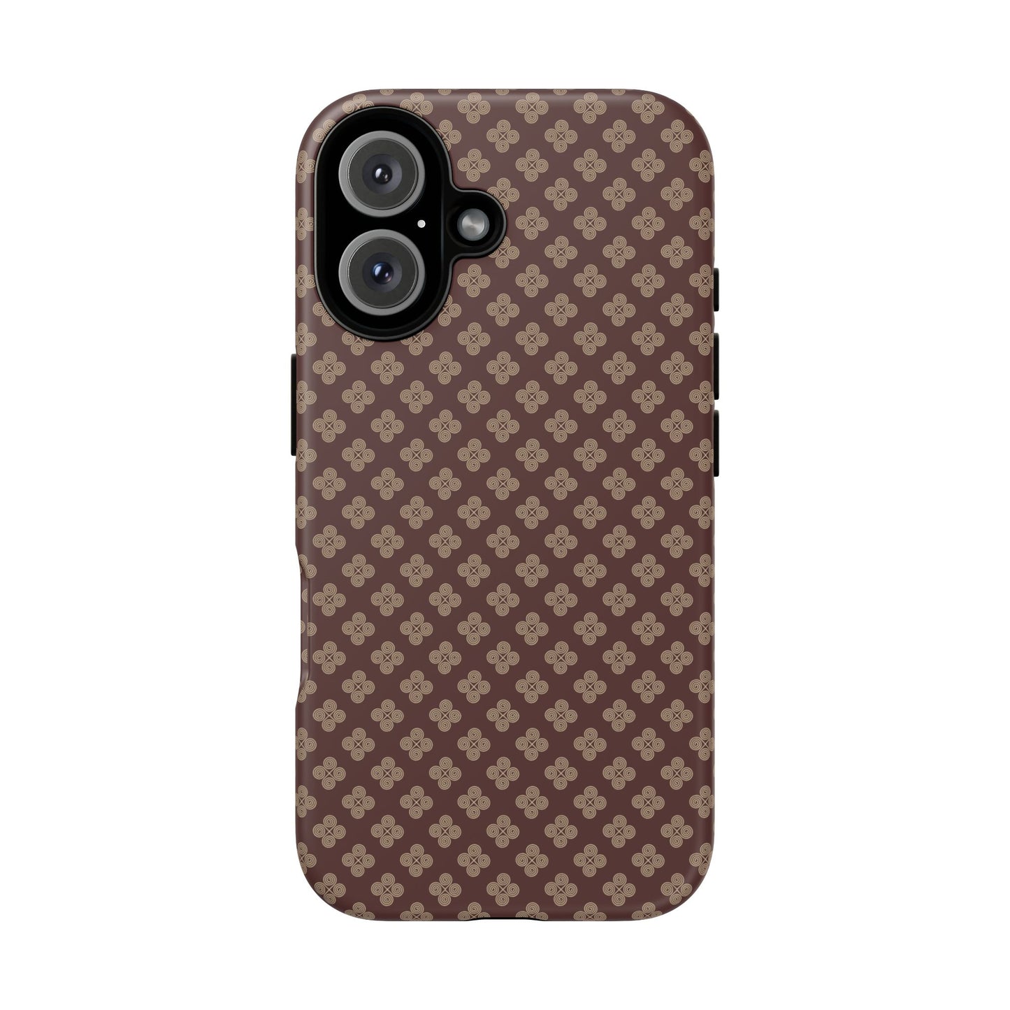 Earthy Brown & Beige Floral Tough Phone Case