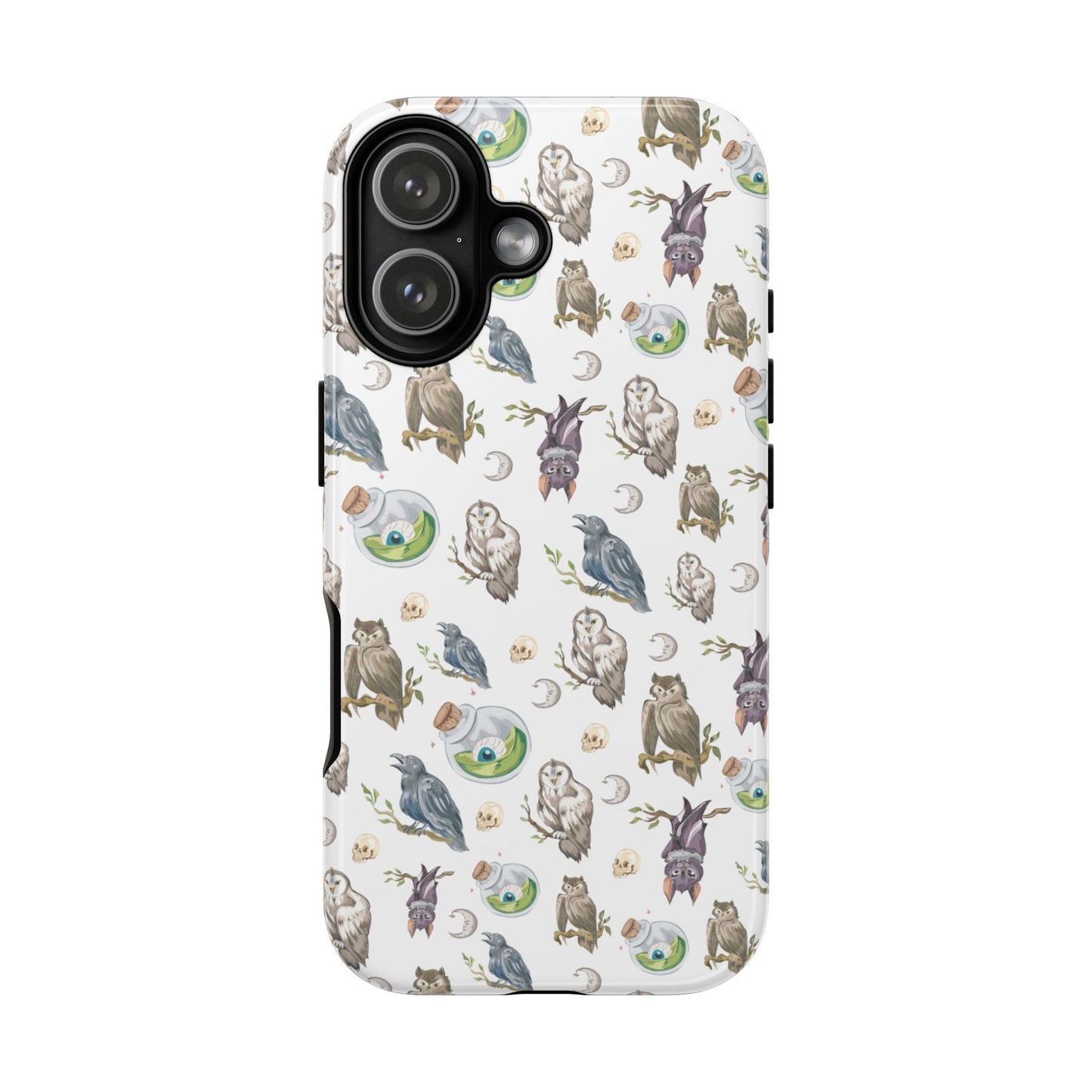 Whimsical Owl Crow Bat Eyeball Tough Phone Case