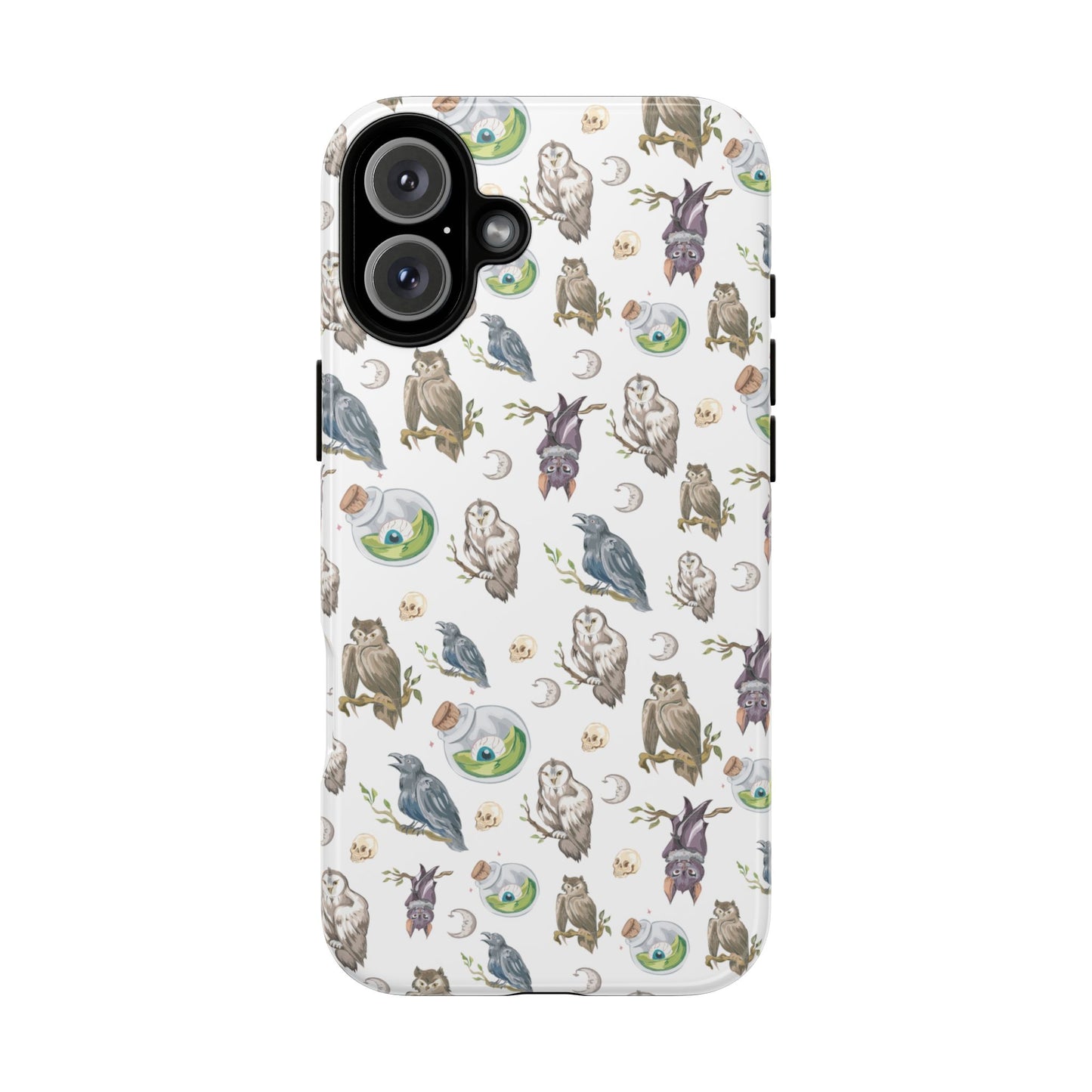Whimsical Owl Crow Bat Eyeball Tough Phone Case