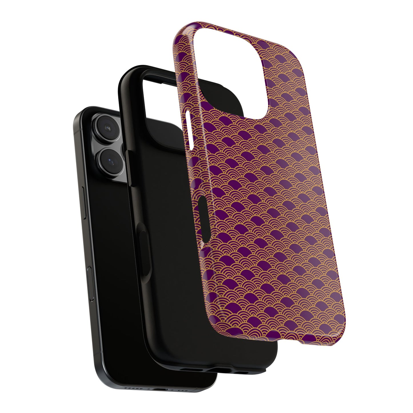 Luxurious Purple Japanese Vintage Seigaiha Wave Tough Phone Case