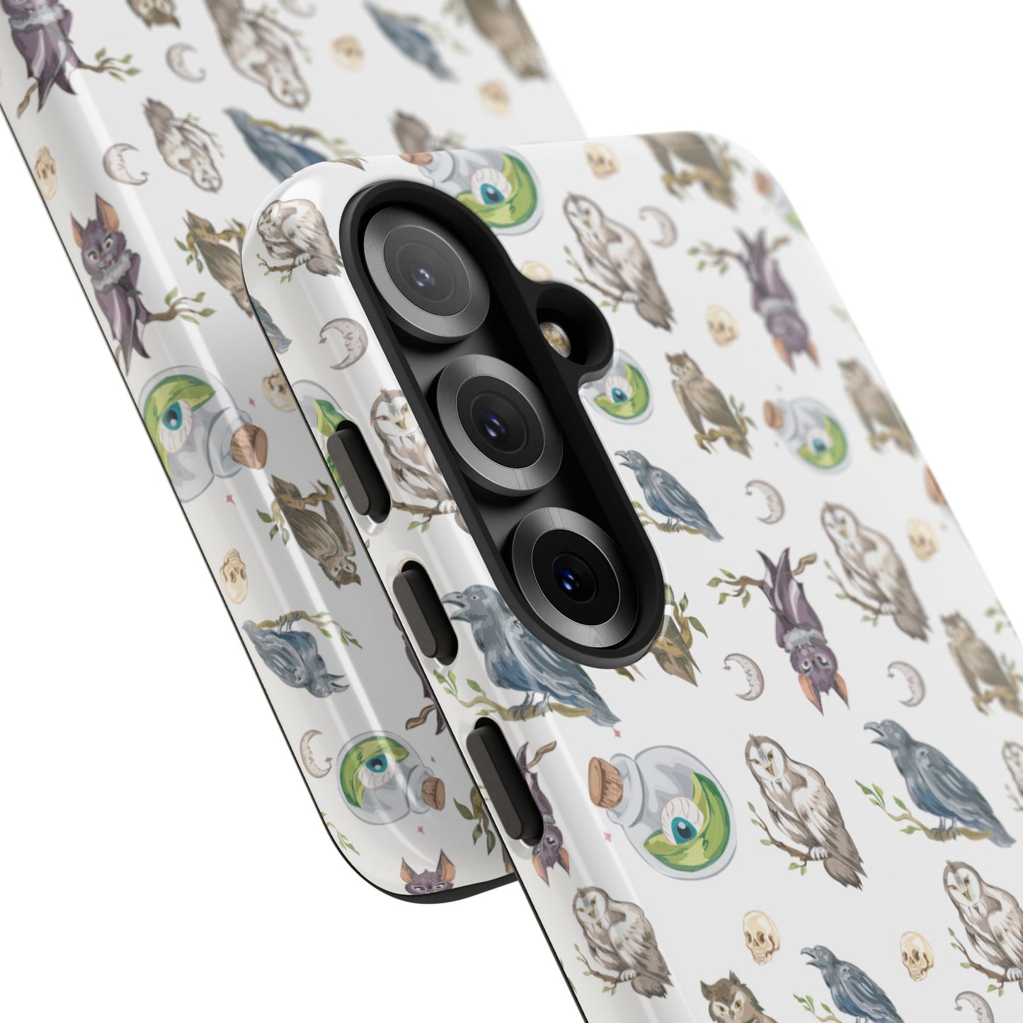 Whimsical Owl Crow Bat Eyeball Tough Phone Case
