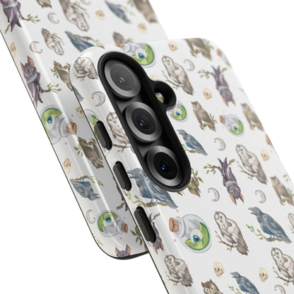 Whimsical Owl Crow Bat Eyeball Tough Phone Case