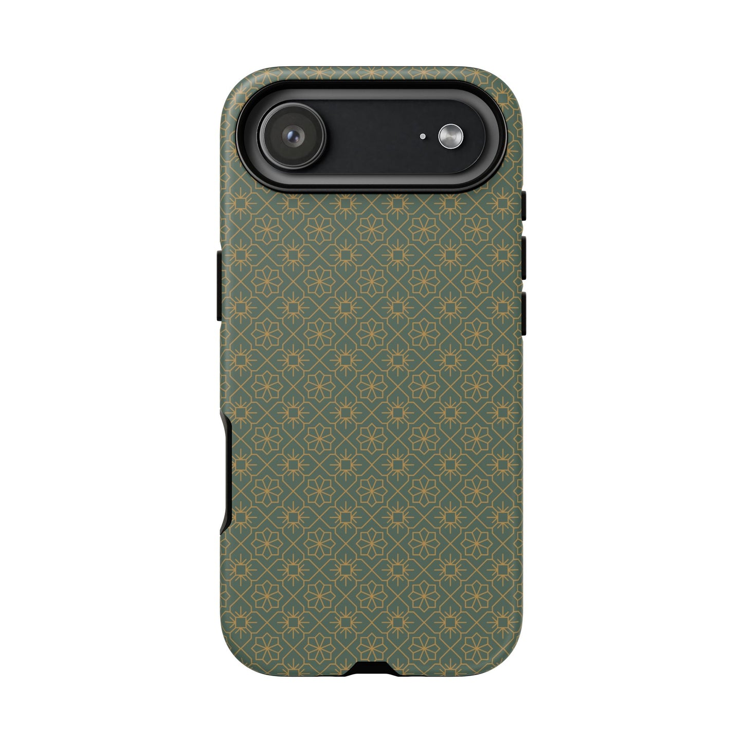 Opulent Dark Green & Gold Vintage Floral Tough Phone Case