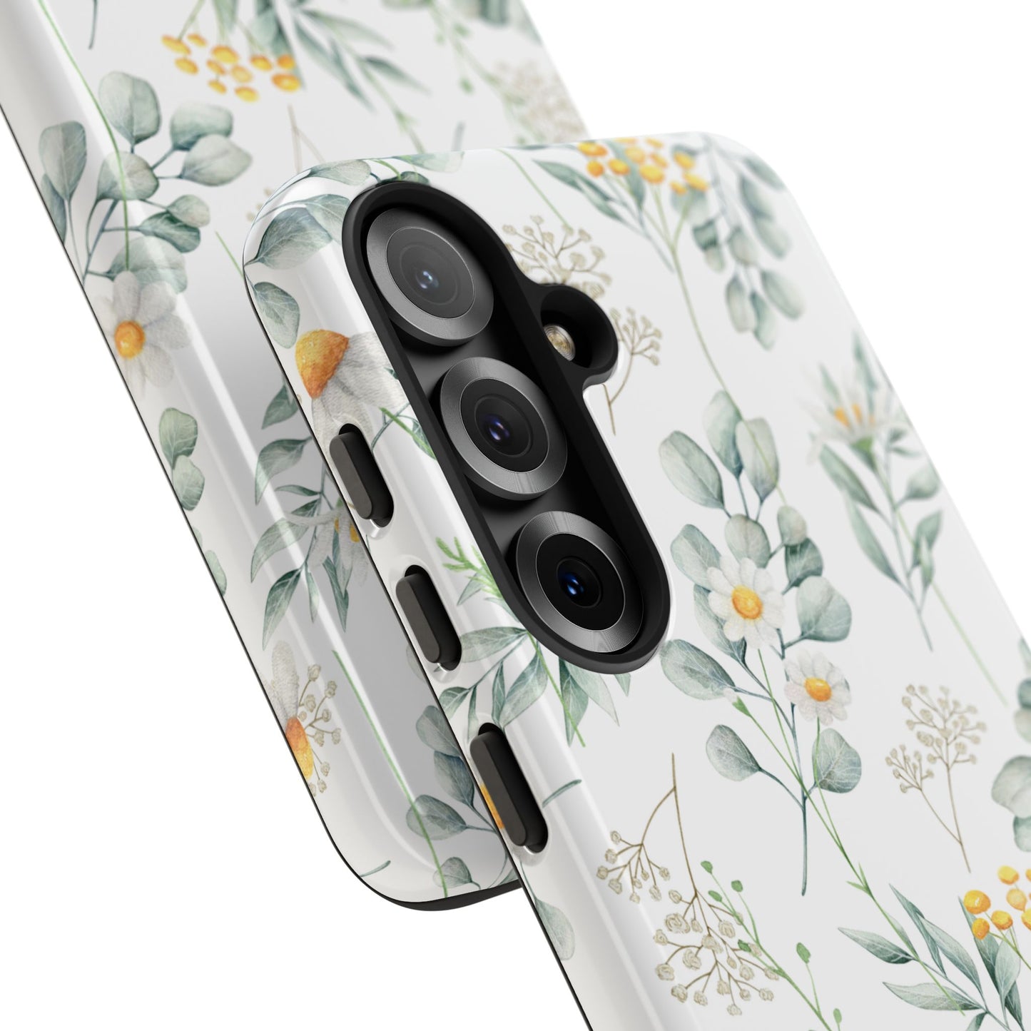 Watercolor Eucalyptus Branches and Daisy Tough Phone Case