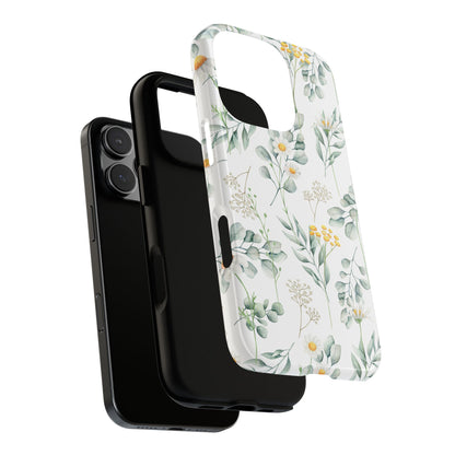 Watercolor Eucalyptus Branches and Daisy Tough Phone Case