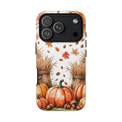 Fall Dry Straw & Pumpkin Tough Phone Case