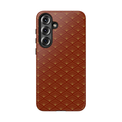 Vintage Brown & Gold Geometric Pattern Tough Phone Case