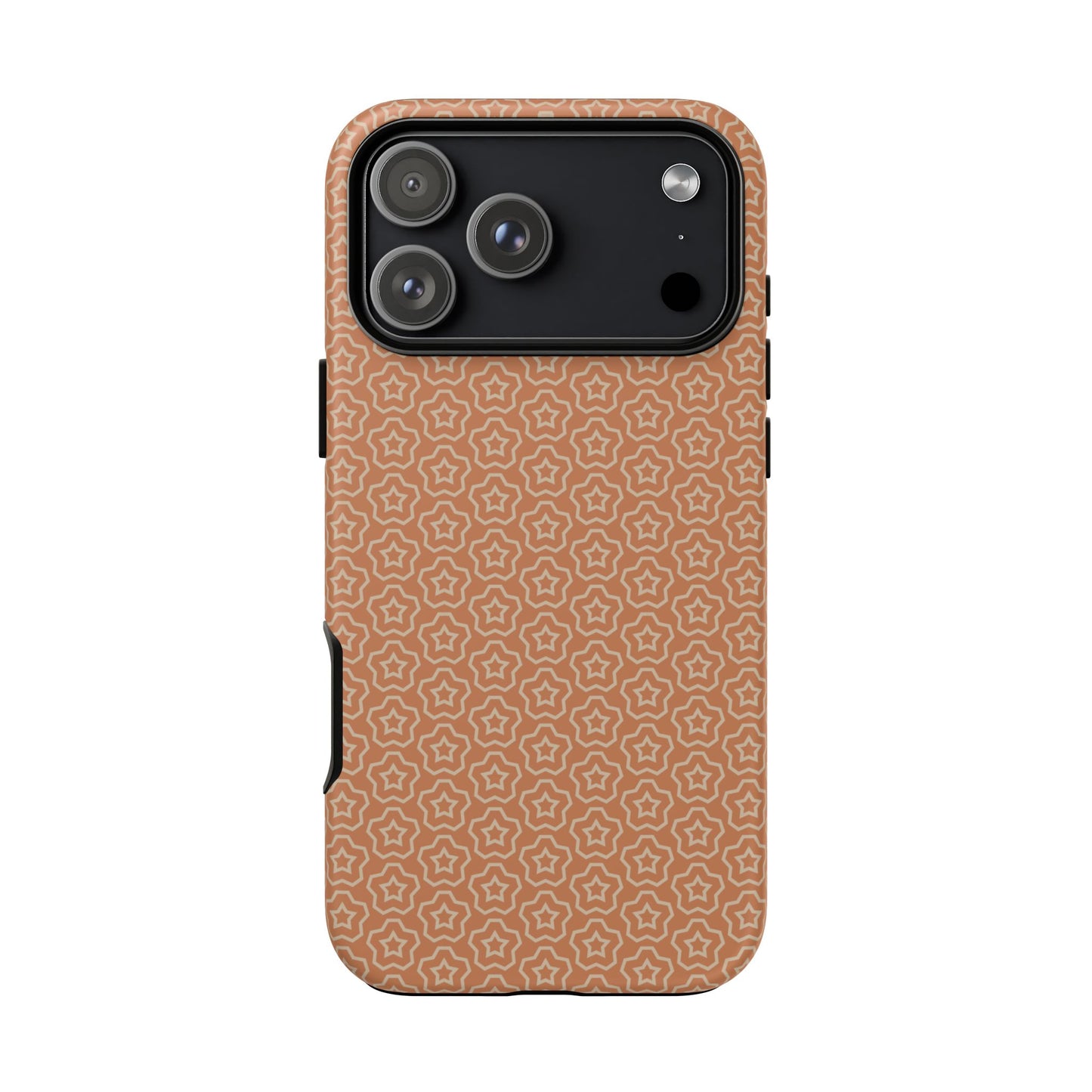 Brown With Light Orange Floral Pattern Tough Phone Case