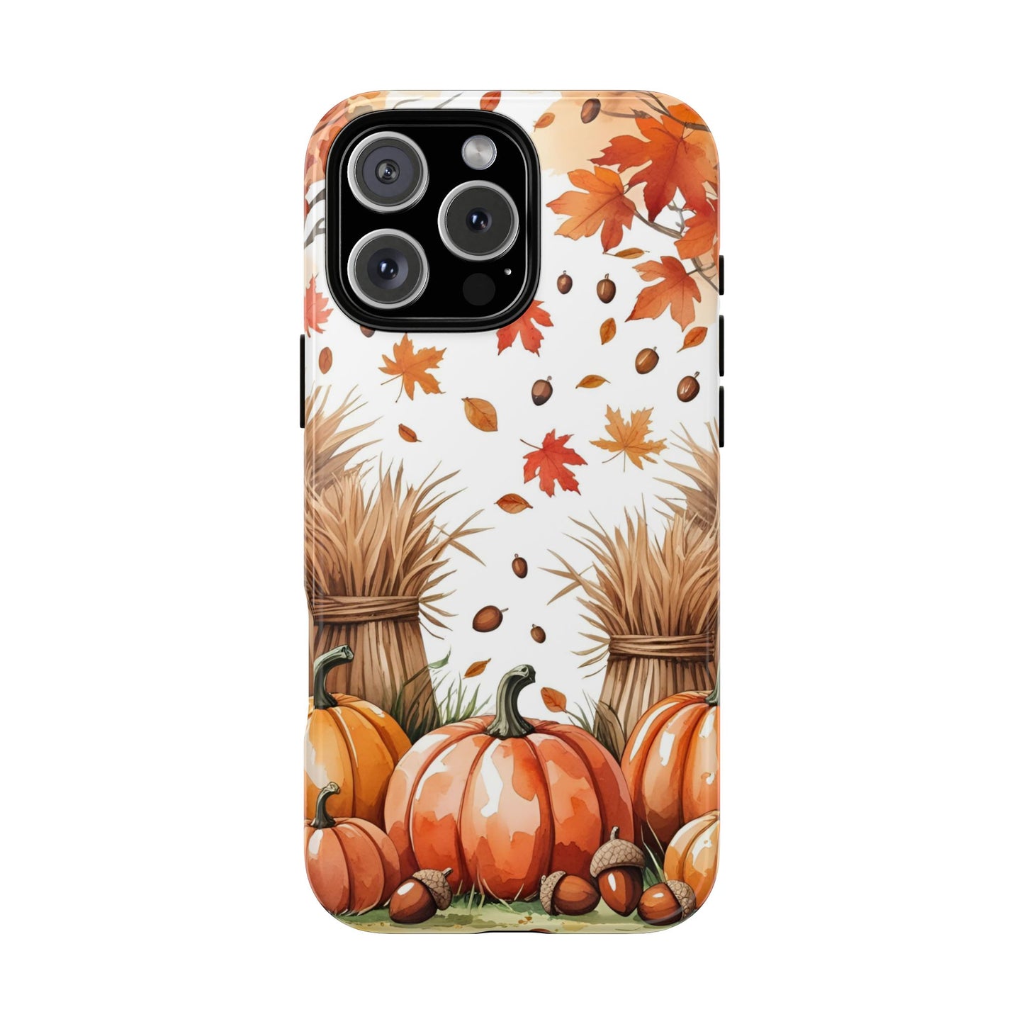 Fall Dry Straw & Pumpkin Tough Phone Case