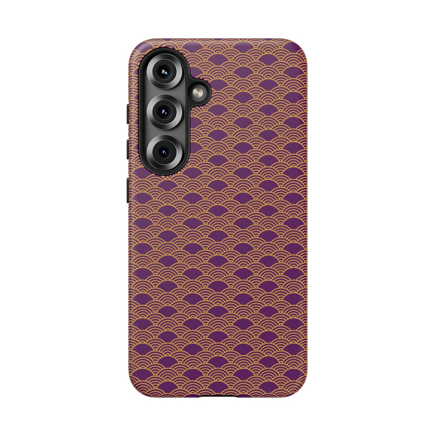 Luxurious Purple Japanese Vintage Seigaiha Wave Tough Phone Case