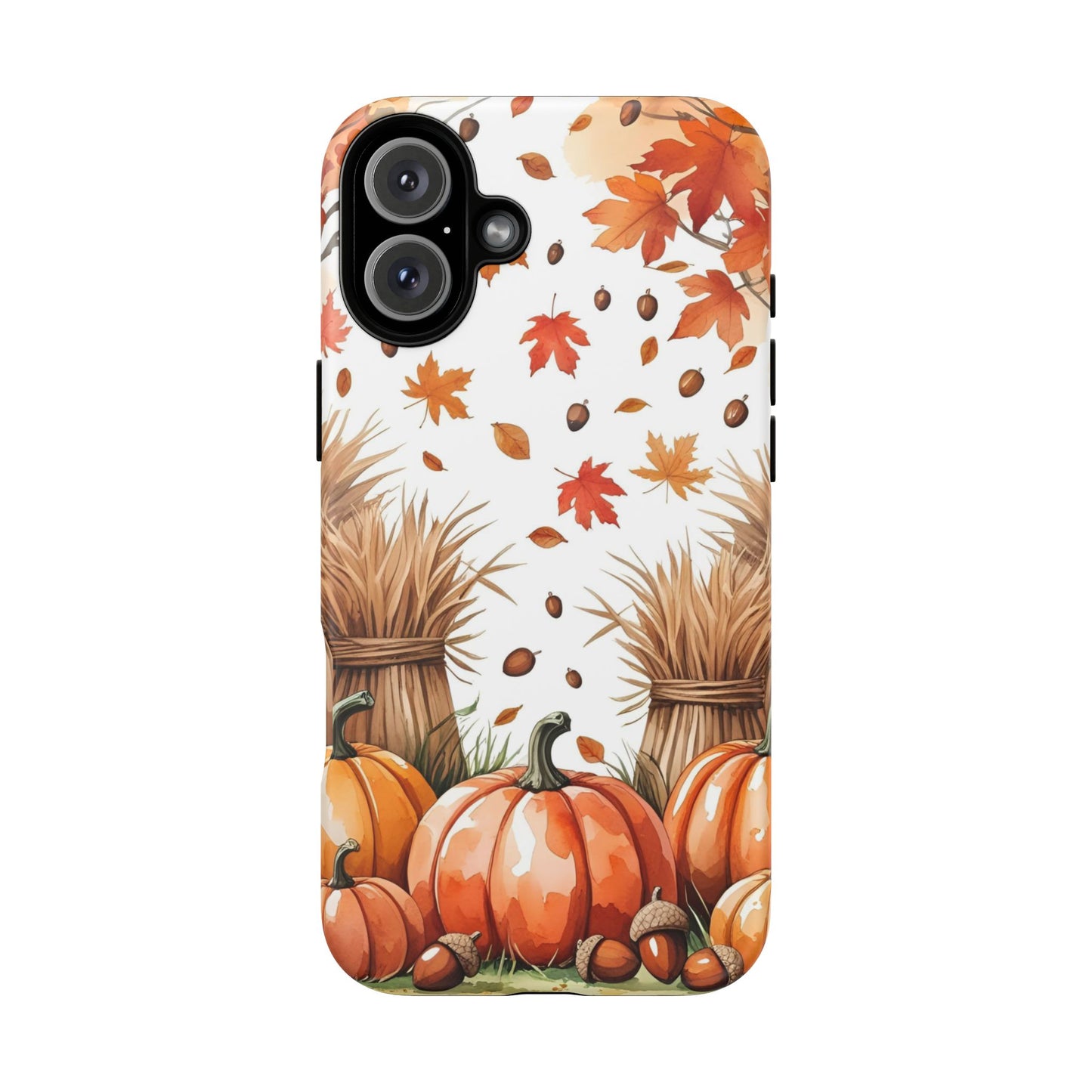 Fall Dry Straw & Pumpkin Tough Phone Case