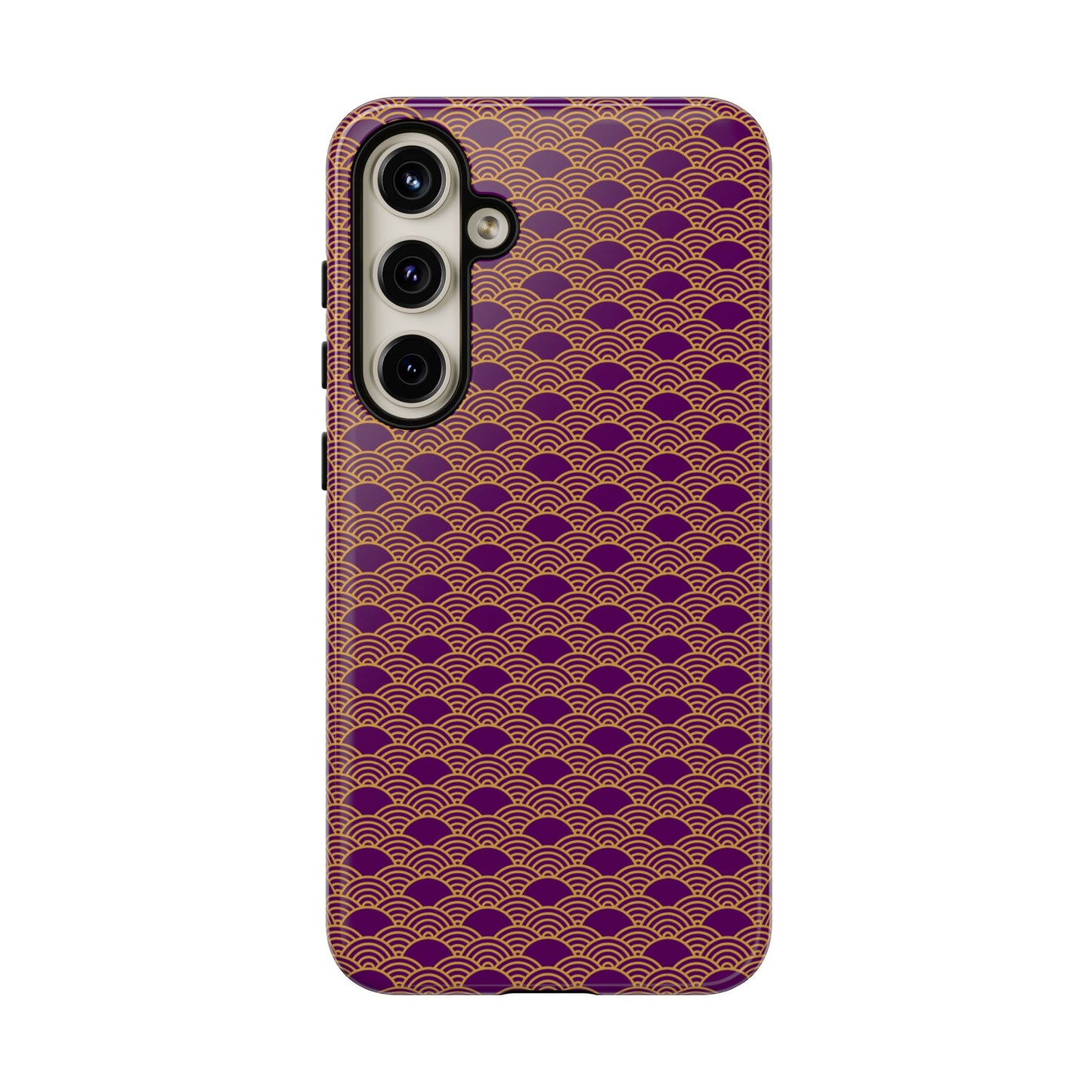 Luxurious Purple Japanese Vintage Seigaiha Wave Tough Phone Case