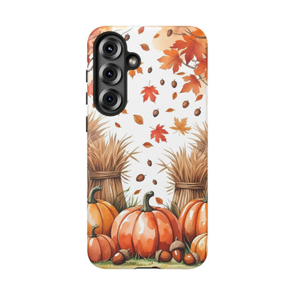Fall Dry Straw & Pumpkin Tough Phone Case