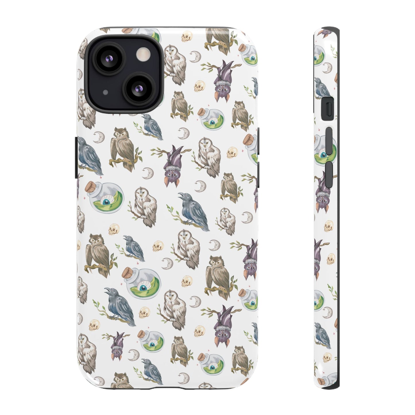Whimsical Owl Crow Bat Eyeball Tough Phone Case
