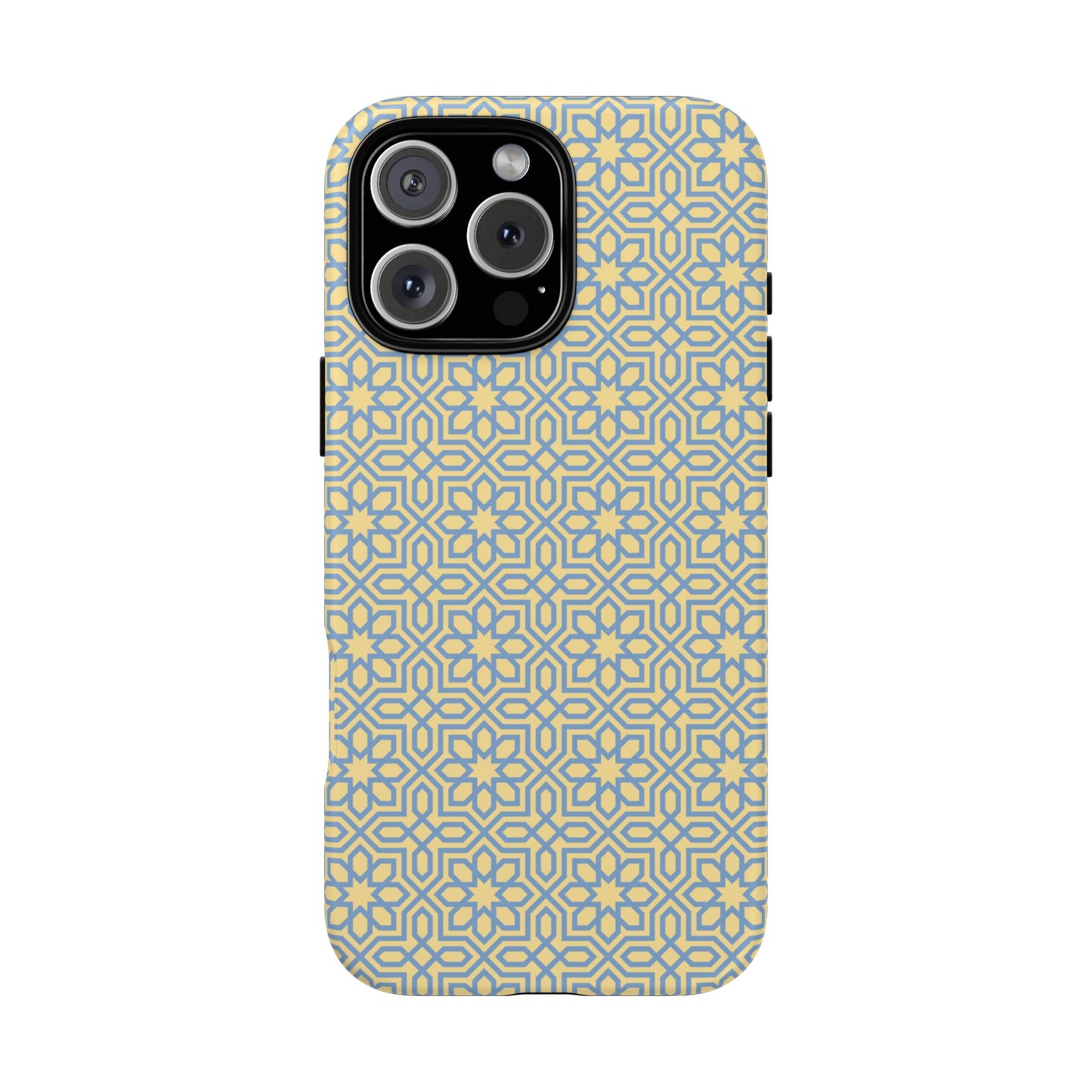 Pastel Yellow & Blue Floral Geometric Tough Phone Case