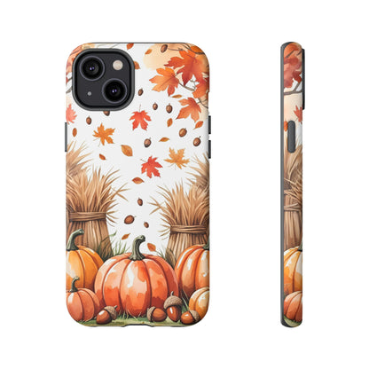 Fall Dry Straw & Pumpkin Tough Phone Case