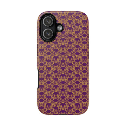 Luxurious Purple Japanese Vintage Seigaiha Wave Tough Phone Case