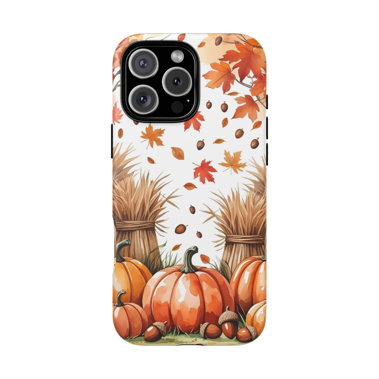 Fall Dry Straw & Pumpkin Tough Phone Case
