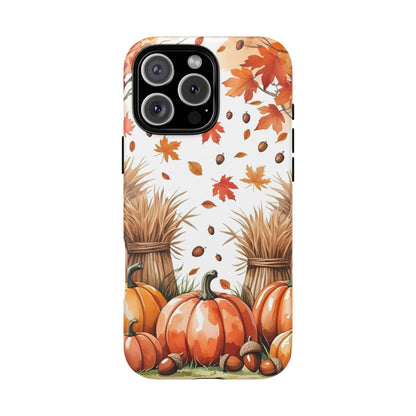 Fall Dry Straw & Pumpkin Tough Phone Case