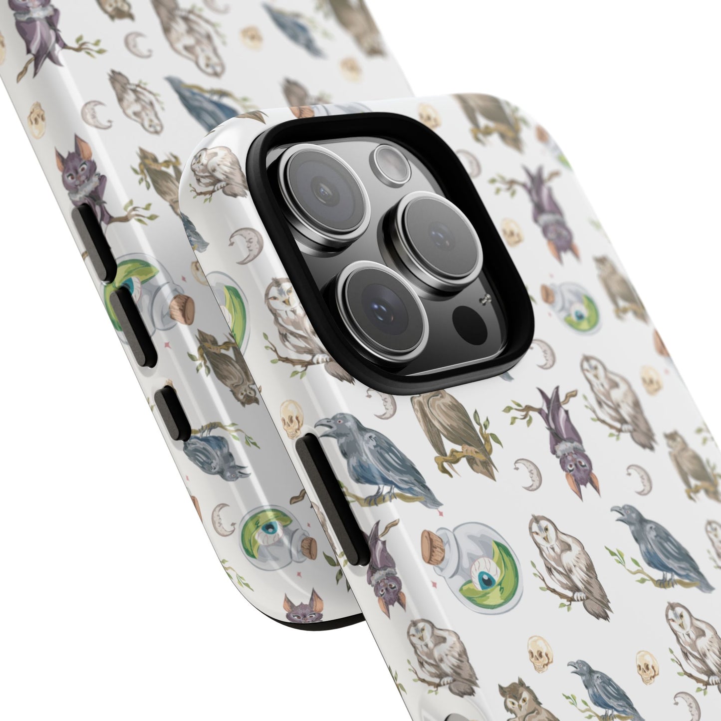 Whimsical Owl Crow Bat Eyeball Tough Phone Case