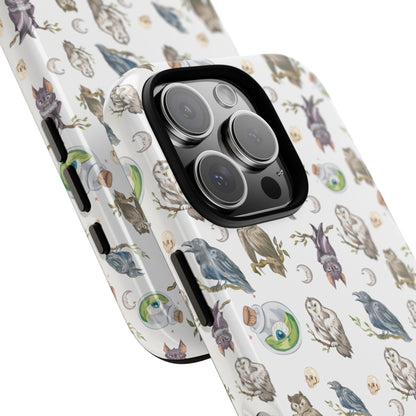 Whimsical Owl Crow Bat Eyeball Tough Phone Case