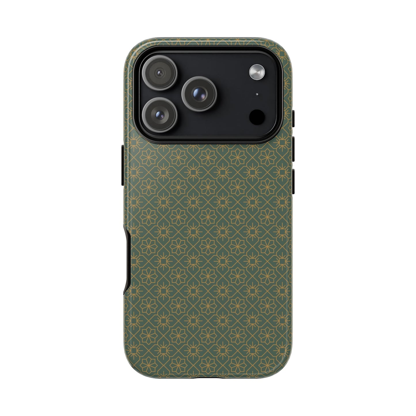 Opulent Dark Green & Gold Vintage Floral Tough Phone Case