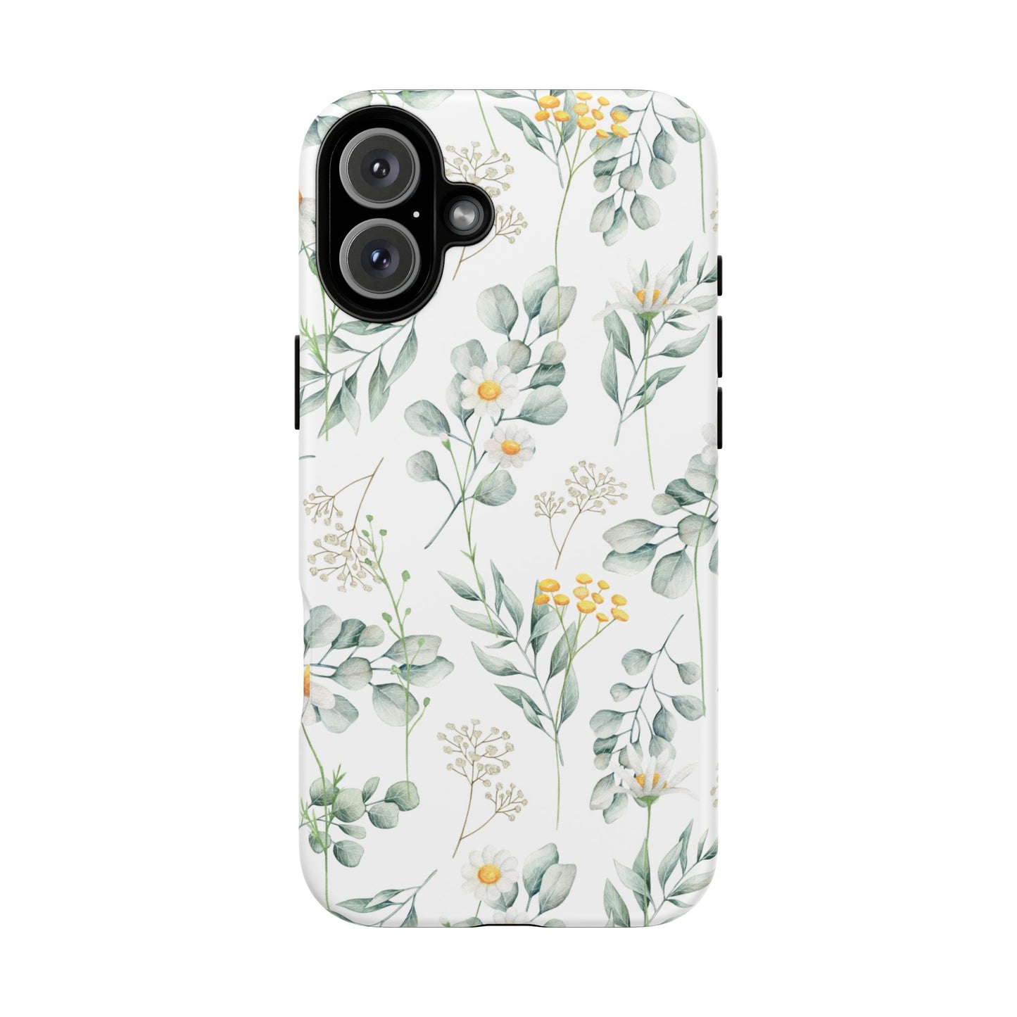 Watercolor Eucalyptus Branches and Daisy Tough Phone Case