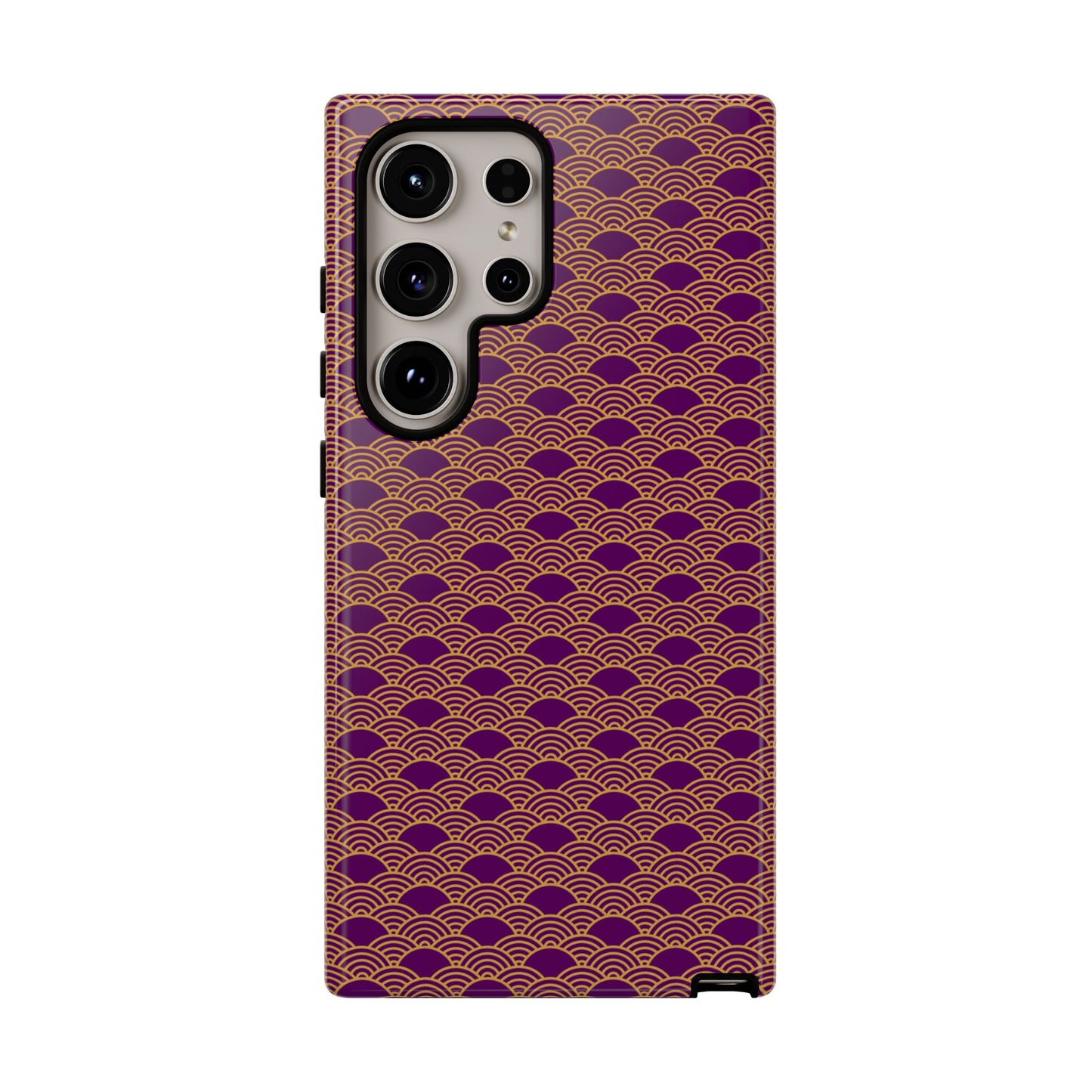 Luxurious Purple Japanese Vintage Seigaiha Wave Tough Phone Case