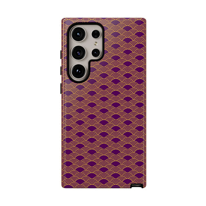 Luxurious Purple Japanese Vintage Seigaiha Wave Tough Phone Case