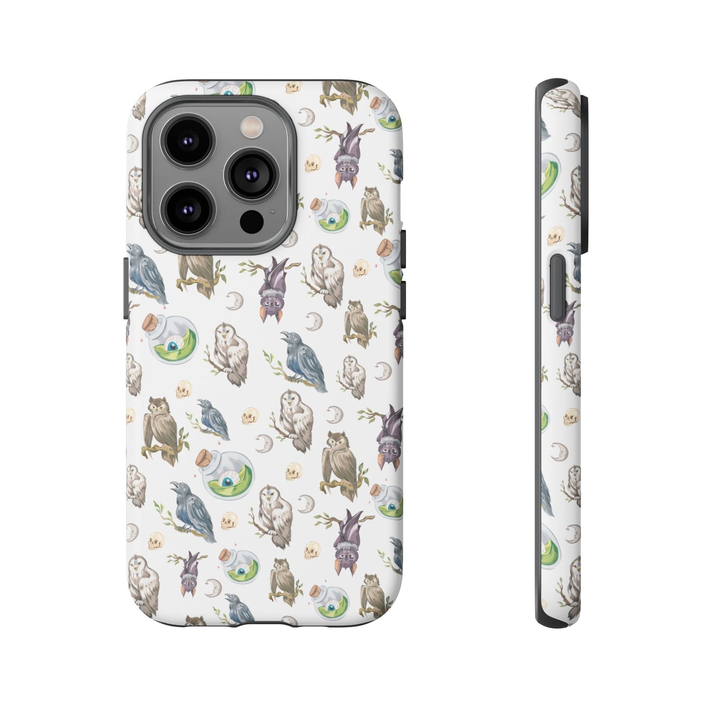 Whimsical Owl Crow Bat Eyeball Tough Phone Case