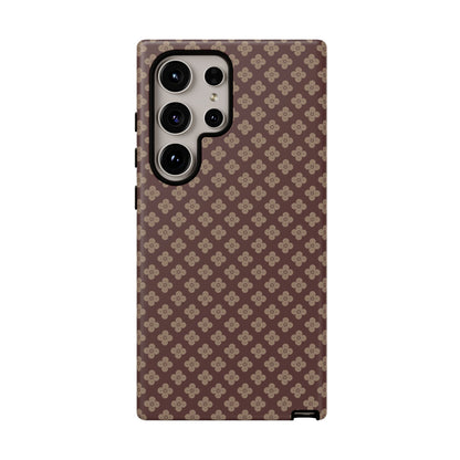Earthy Brown & Beige Floral Tough Phone Case