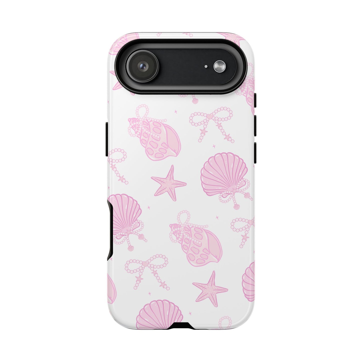 Pink Shell Bow Phone Case, Cute Ocean Inspired Case, Beach Lover Aesthetic Phone Cover, Summer Accessories