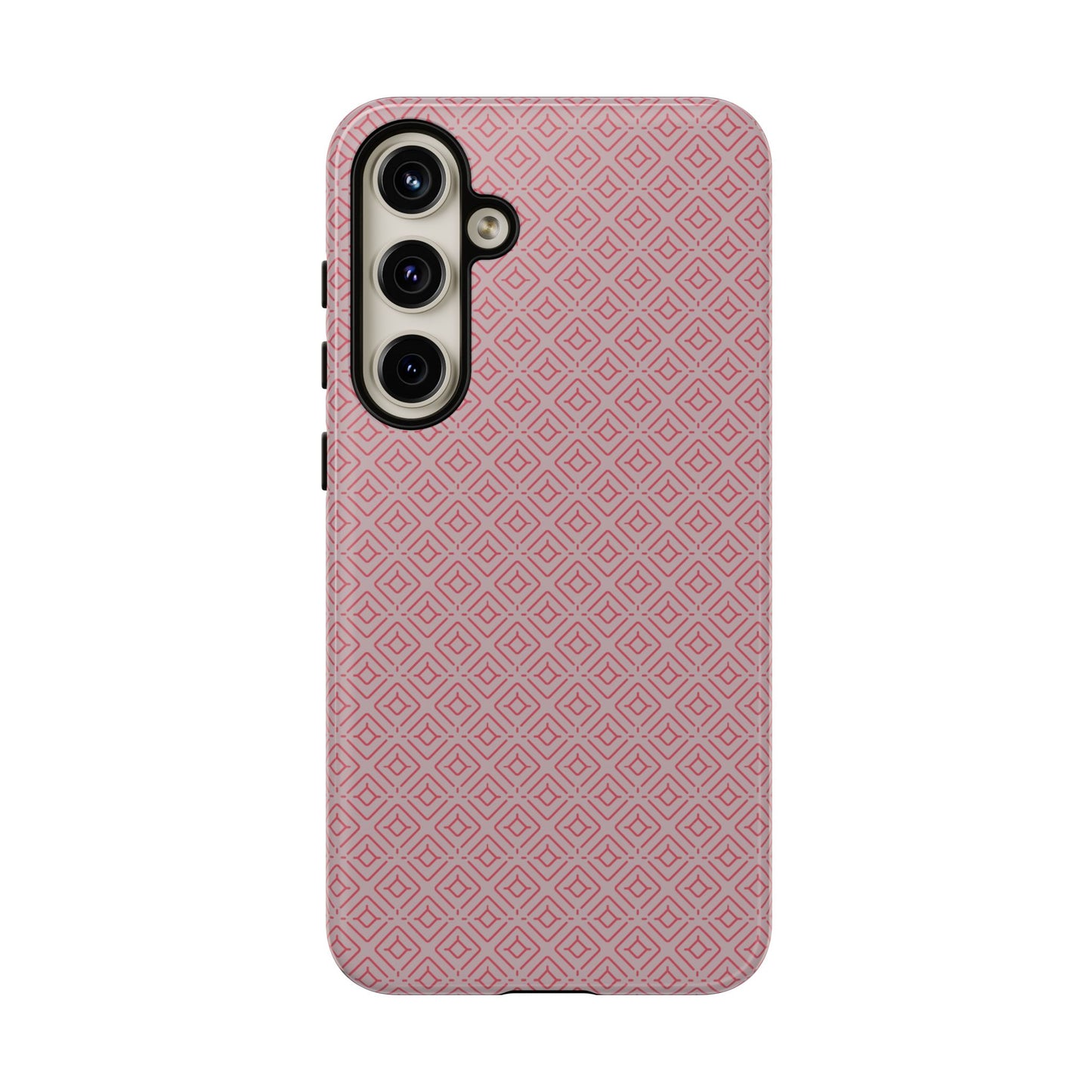 Minimalist Pink Geometric Diamond Tough Phone Case
