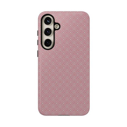 Minimalist Pink Geometric Diamond Tough Phone Case