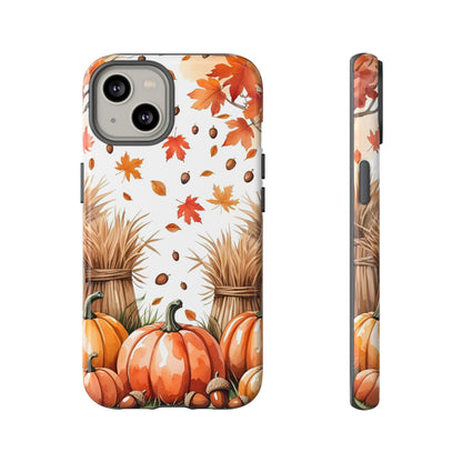 Fall Dry Straw & Pumpkin Tough Phone Case