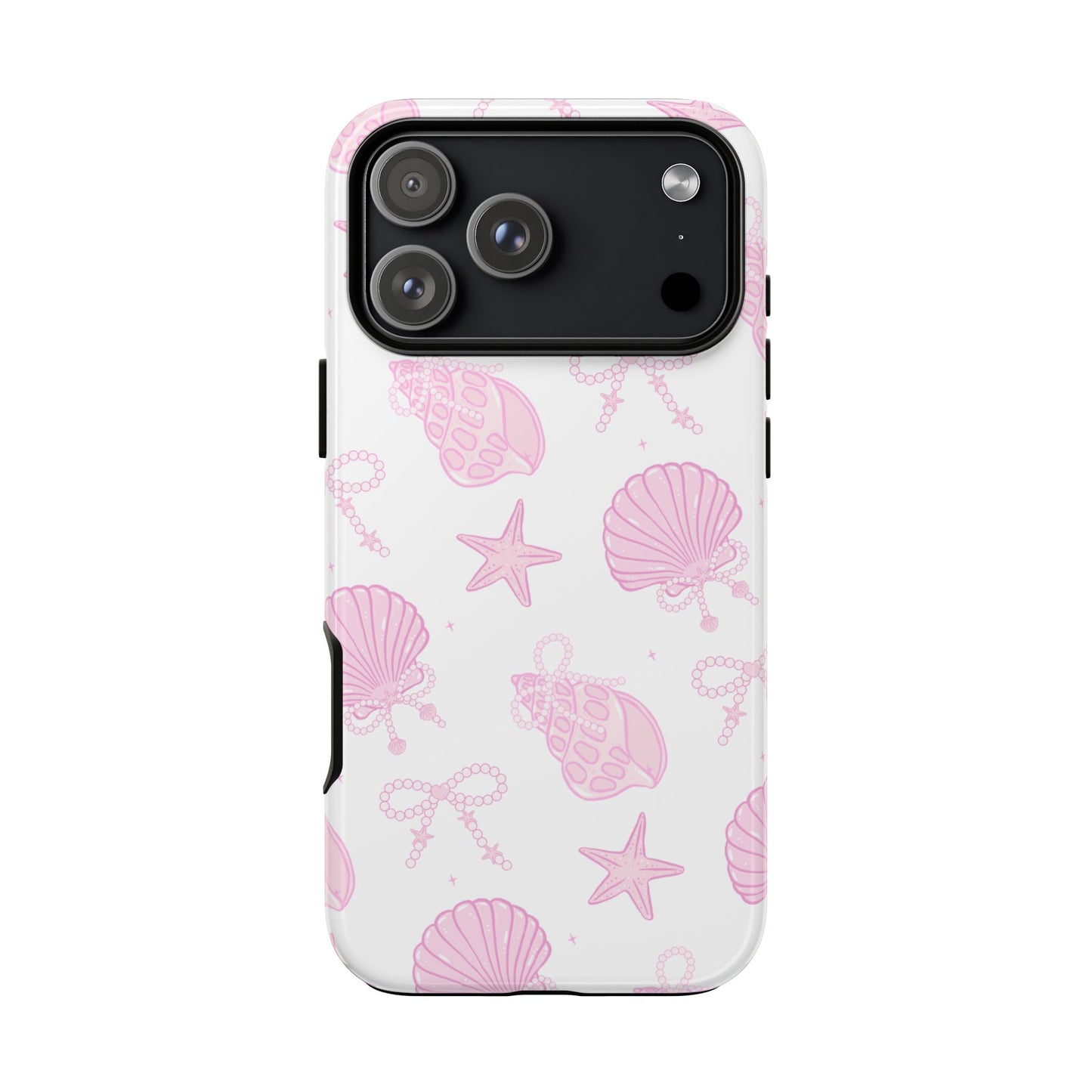 Pink Shell Bow Phone Case, Cute Ocean Inspired Case, Beach Lover Aesthetic Phone Cover, Summer Accessories