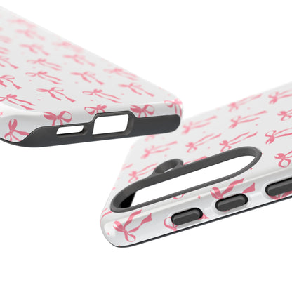 Cute Pink Ribbons Tough Phone Cases