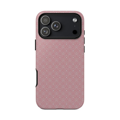 Minimalist Pink Geometric Diamond Tough Phone Case
