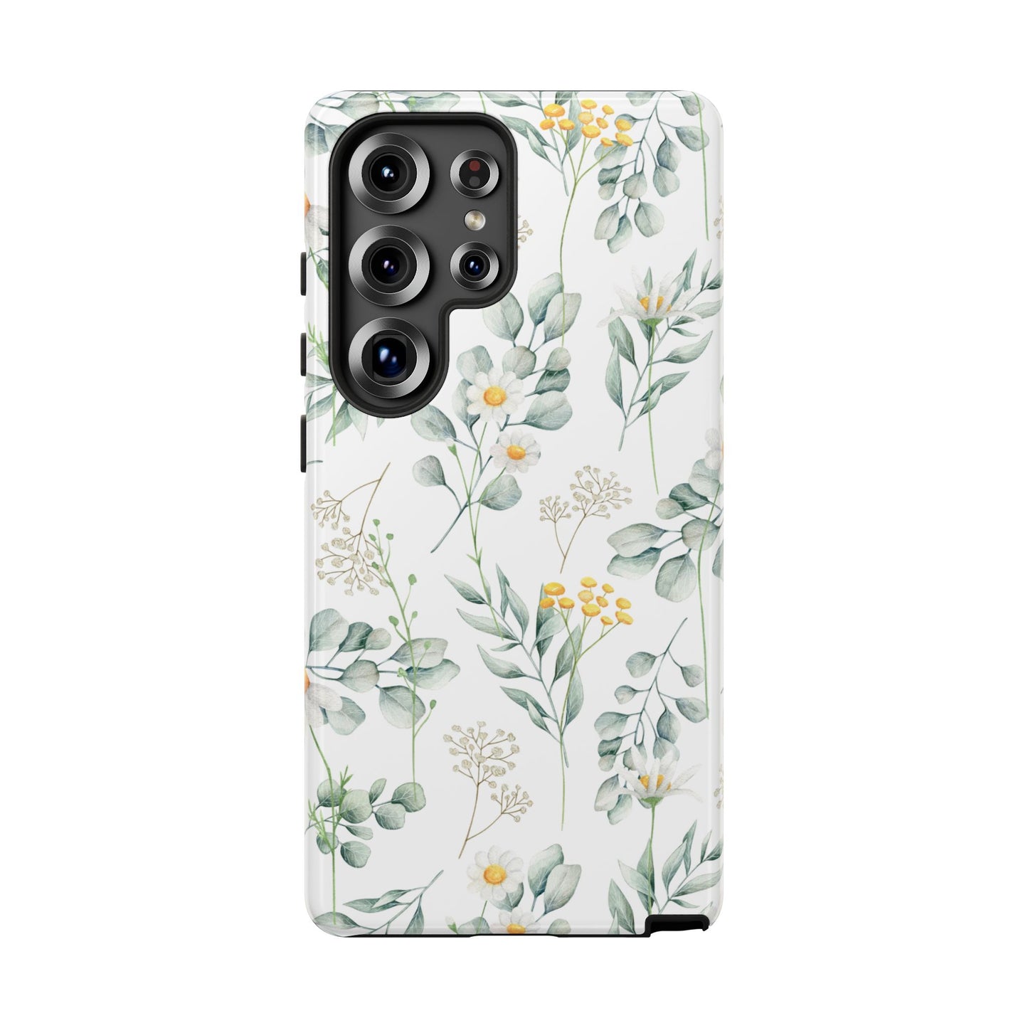 Watercolor Eucalyptus Branches and Daisy Tough Phone Case