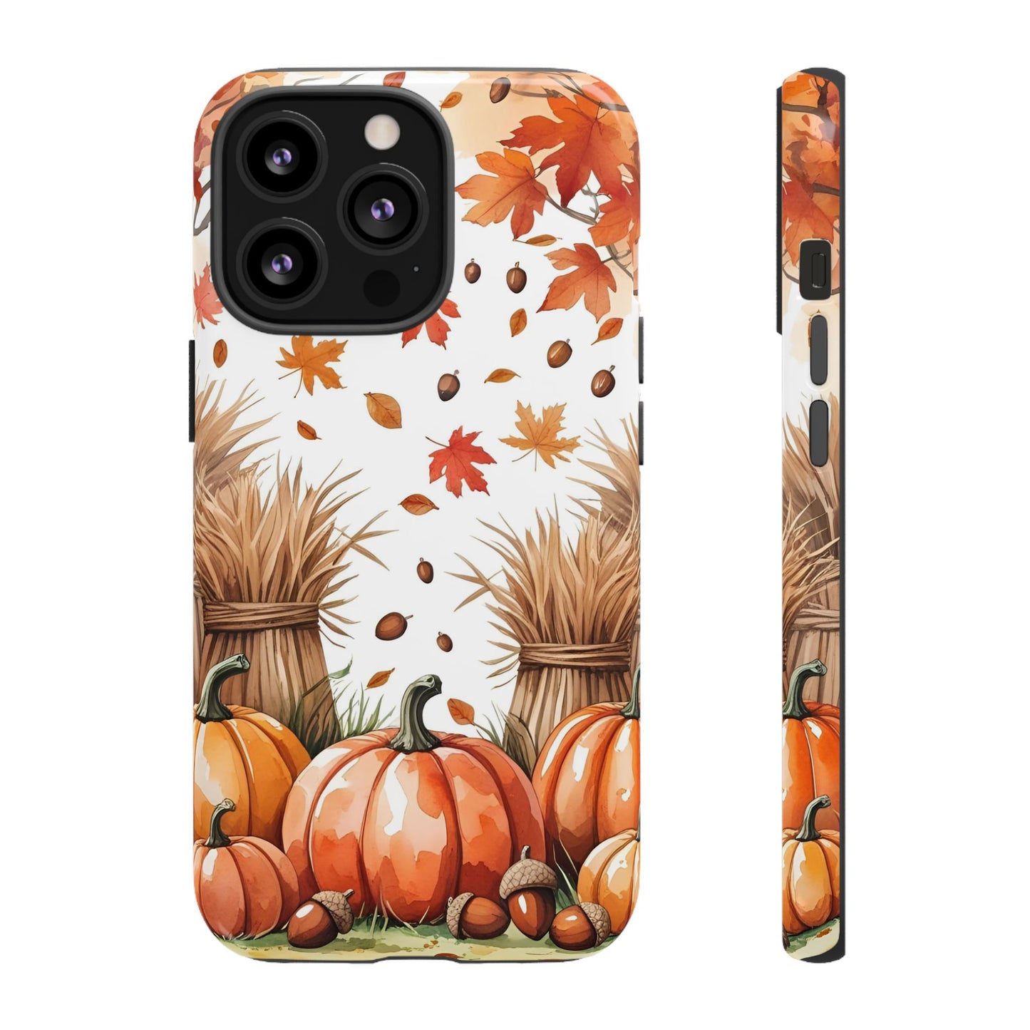 Fall Dry Straw & Pumpkin Tough Phone Case