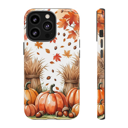 Fall Dry Straw & Pumpkin Tough Phone Case